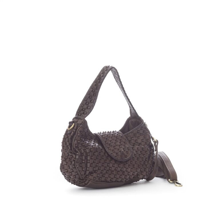 Vintage mīkstā ādas soma Šokolādes krāsā, ražots Itālijā